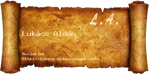 Lukács Aldán névjegykártya